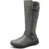 DREAM PAIRS Women’s Faux Fur Knee High Boot Round Toe Fall Winter Boots(Grey)