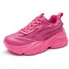 DREAM PAIRS Women’s Platform Chunky Fashion Sneakers Jaxon Walking Lace-Up Comfortable Dad Sneakers Workout Sport Work Casual Tennis Shoes(Hot Pink)