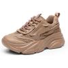 DREAM PAIRS Women’s Platform Chunky Fashion Sneakers Jaxon Walking Lace-Up Comfortable Dad Sneakers Workout Sport Work Casual Tennis Shoes(Tan)