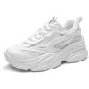 DREAM PAIRS Women’s Platform Chunky Fashion Sneakers Jaxon Walking Lace-Up Comfortable Dad Sneakers Workout Sport Work Casual Tennis Shoes(White)