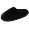 DREAM PAIRS Women’s Plush Fuzzy Slip on Indoor Outdoor Winter House Slippers(Black)