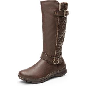 DREAM PAIRS Women’s Faux Fur Knee High Boot Round Toe Fall Winter Boots(Brown)