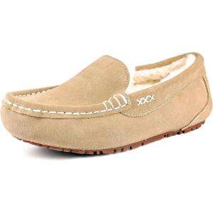 DREAM PAIRS Women’s Fuzzy House Slippers Cozy Faux Fur Micro Suede Moccasins Slip on Loafer Shoes for Indoor and Outdoor(Sand)