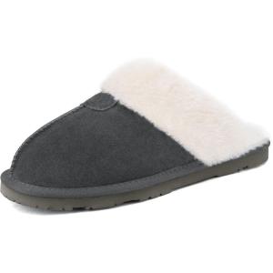 DREAM PAIRS Women’s House Slippers Indoor Fuzzy Fluffy Furry Cozy Home Bedroom Comfy Winter Cute Warm Outdoor Shoes FuzzyEasy(Grey)