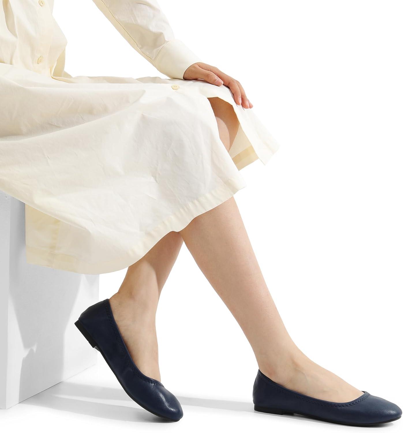 imageDREAM PAIRS Womens SoleHappy Ballerina Walking Flats ShoesNavy