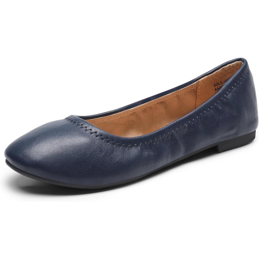 imageDREAM PAIRS Womens SoleHappy Ballerina Walking Flats ShoesNavy