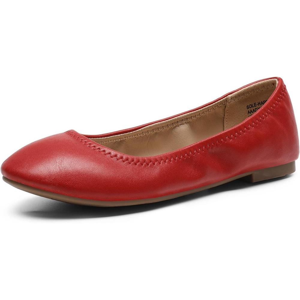 imageDREAM PAIRS Womens SoleHappy Ballerina Walking Flats ShoesRed