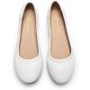 DREAM PAIRS Women’s Sole-Happy Ballerina Walking Flats Shoes(White)