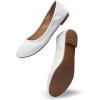 DREAM PAIRS Women’s Sole-Happy Ballerina Walking Flats Shoes(White)