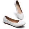 DREAM PAIRS Women’s Sole-Happy Ballerina Walking Flats Shoes(White)