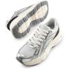 DREAM PAIRS Women’s Platform Chunky Liv Fashion Sneakers Walking Lace-Up Comfortable Y2K-Style Sneakers Workout Sport Work Casual Tennis Shoes(Silver)