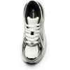 DREAM PAIRS Women’s Platform Chunky Liv Fashion Sneakers Walking Lace-Up Comfortable Y2K-Style Sneakers Workout Sport Work Casual Tennis Shoes(Silver/Black)