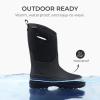 DREAM PAIRS Boys Waterproof Boots Outdoor Faux Fur Lining Shoes with Handles for Rain Snow Winter Muck Mud and Cold Weather for Little/Big Kids(Black)