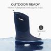 DREAM PAIRS Boys Waterproof Boots Outdoor Faux Fur Lining Shoes with Handles for Rain Snow Winter Muck Mud and Cold Weather for Little/Big Kids(Navy)