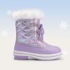 DREAM PAIRS Cozy Kids Snow Boots, Warm & Water-Resistant Winter Boots with Faux Fur for All-Day Play, Non-Slip Mid Calf Boots(Light Purple)
