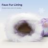 DREAM PAIRS Cozy Kids Snow Boots, Warm & Water-Resistant Winter Boots with Faux Fur for All-Day Play, Non-Slip Mid Calf Boots(Light Purple)