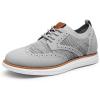 Bruno Marc Men’s KnitFlex Craft Mesh Oxfords Sneakers Casual Dress Lace-Up Lightweight Walking Shoes(8-grey)