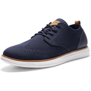 Bruno Marc Men’s KnitFlex Craft Mesh Oxfords Sneakers Casual Dress Lace-Up Lightweight Walking Shoes(6-navy)