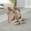 DREAM PAIRS Womens Baby Blue Suede Cross Strap Open Toe High Stilettos Party Pump Platform Heel Sandal, C-Nude/Suede – 8.5 (Charlotte)