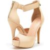 DREAM PAIRS Women’s Swan-05 High Heel Platform Dress Pump Shoes(Nude/Nubuck)