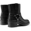 DREAM PAIRS Women’s Ankle Booties Side Zipper Motorcycle Boots Square Toe Chunky Low Heel Fashion Buckles Biker Riding Boots(Black)
