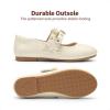 DREAM PAIRS Flower Girl Ballet Flats Pearls Bow Ballerina Mary Jane Dress Shoes SDFL2315K Ivory 13 Little Kid
