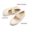 DREAM PAIRS Flower Girl Ballet Flats Pearls Bow Ballerina Mary Jane Dress Shoes SDFL2315K Ivory 13 Little Kid