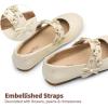 DREAM PAIRS Flower Girl Ballet Flats Pearls Bow Ballerina Mary Jane Dress Shoes SDFL2315K Ivory 13 Little Kid