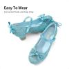 DREAM PAIRS Girls Dress Shoes Toddler Little Girls Heels Mary Jane Princess Shoes with Interchangeable Bow for Flower Girl Wedding Party(Blue)