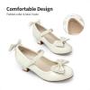 DREAM PAIRS Girls Dress Shoes Toddler Little Girls Heels Mary Jane Princess Shoes with Interchangeable Bow for Flower Girl Wedding Party(Ivory)