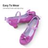 DREAM PAIRS Girls Dress Shoes Toddler Little Girls Heels Mary Jane Princess Shoes with Interchangeable Bow for Flower Girl Wedding Party(Purple)