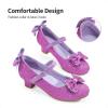 DREAM PAIRS Girls Dress Shoes Toddler Little Girls Heels Mary Jane Princess Shoes with Interchangeable Bow for Flower Girl Wedding Party(Purple)