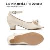 DREAM PAIRS Girls Heels Dress Shoes Wedding Party Bow Flower Girl Shoes Princess Open Toe Sandals for Little Kid/Big Kid
