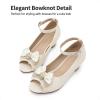 DREAM PAIRS Girls Heels Dress Shoes Wedding Party Bow Flower Girl Shoes Princess Open Toe Sandals for Little Kid/Big Kid