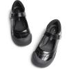 DREAM PAIRS Girls Kids Mary Jane School Uniform Toe-Protective Shoes Soft Flats Toddler Little Kid(Black)