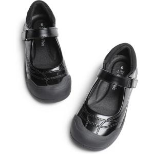 DREAM PAIRS Girls Kids Mary Jane School Uniform Toe-Protective Shoes Soft Flats Toddler Little Kid(Black)