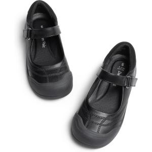 DREAM PAIRS Girls Kids Mary Jane School Uniform Toe-Protective Shoes Soft Flats Toddler Little Kid(Black-pu)
