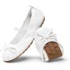 DREAM PAIRS Toddler Little Girls Ballet Flats Dress Shoes Mary Janes Ballerina Shoes(White)