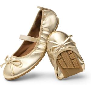 DREAM PAIRS Toddler Little Girls Ballet Flats Dress Shoes Mary Janes Ballerina Shoes(Gold)