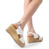 DREAM PAIRS Women’s Platform Wedge Heel Sandals Comfortable Ankle Strap Sandals for Women Casual Dressy Summer,Size 8,White-Pu,SDPW2411W