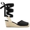DREAM PAIRS Women’s Wedge Sandals Platform Close Toe Espadrilles Strappy Lace Up Sandals Cute Fashion Comfortable Dressy Beach Vocation Summer Shoes(Black/Beige-canvas)