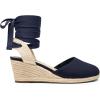 DREAM PAIRS Women’s Wedge Sandals Platform Close Toe Espadrilles Strappy Lace Up Sandals Cute Fashion Comfortable Dressy Beach Vocation Summer Shoes(Navy-canvas)