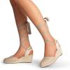 DREAM PAIRS Women’s Wedge Sandals Platform Close Toe Espadrilles Strappy Lace Up Sandals Cute Fashion Comfortable Dressy Beach Vocation Summer Shoes(Nude-canvas)