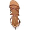 DREAM PAIRS Women’s Dressy Gladiator Summer Cross Strappy Sandals Comfort Flat Casual Beach Fisherman Thong sandals(Brown)