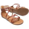 DREAM PAIRS Women’s Dressy Gladiator Summer Cross Strappy Sandals Comfort Flat Casual Beach Fisherman Thong sandals(Brown)