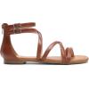 DREAM PAIRS Women’s Dressy Gladiator Summer Cross Strappy Sandals Comfort Flat Casual Beach Fisherman Thong sandals(Brown)