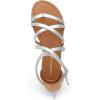 DREAM PAIRS Women’s Dressy Gladiator Summer Cross Strappy Sandals Comfort Flat Casual Beach Fisherman Thong sandals(Silver)