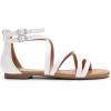 DREAM PAIRS Women’s Dressy Gladiator Summer Cross Strappy Sandals Comfort Flat Casual Beach Fisherman Thong sandals(White)