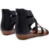 DREAM PAIRS Women’s Elastic Ankle Strap Low Wedges Sandals(Black)