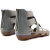 DREAM PAIRS Women’s Elastic Ankle Strap Low Wedges Sandals(Grey)